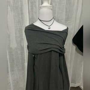 Off-Shoulder Gray Mini Dress
